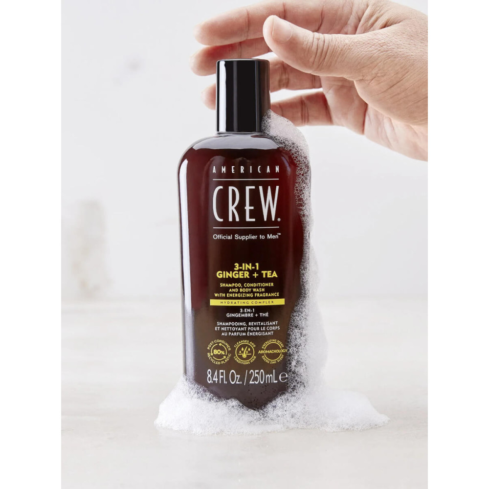 Шампунь для мужчин 3-в-1 - American Crew Energizing Shampoo, Conditioner and Body wash Ginger Tea фото 4
