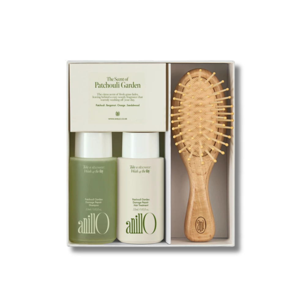 Набір для волосся - Anillo Patchouli Garden Damage Repair Hair and Brush Set фото