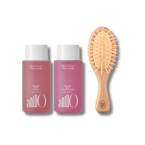 Набір мініатюр з гребінцем - Anillo Rosy Night Hair & Brush Set фото