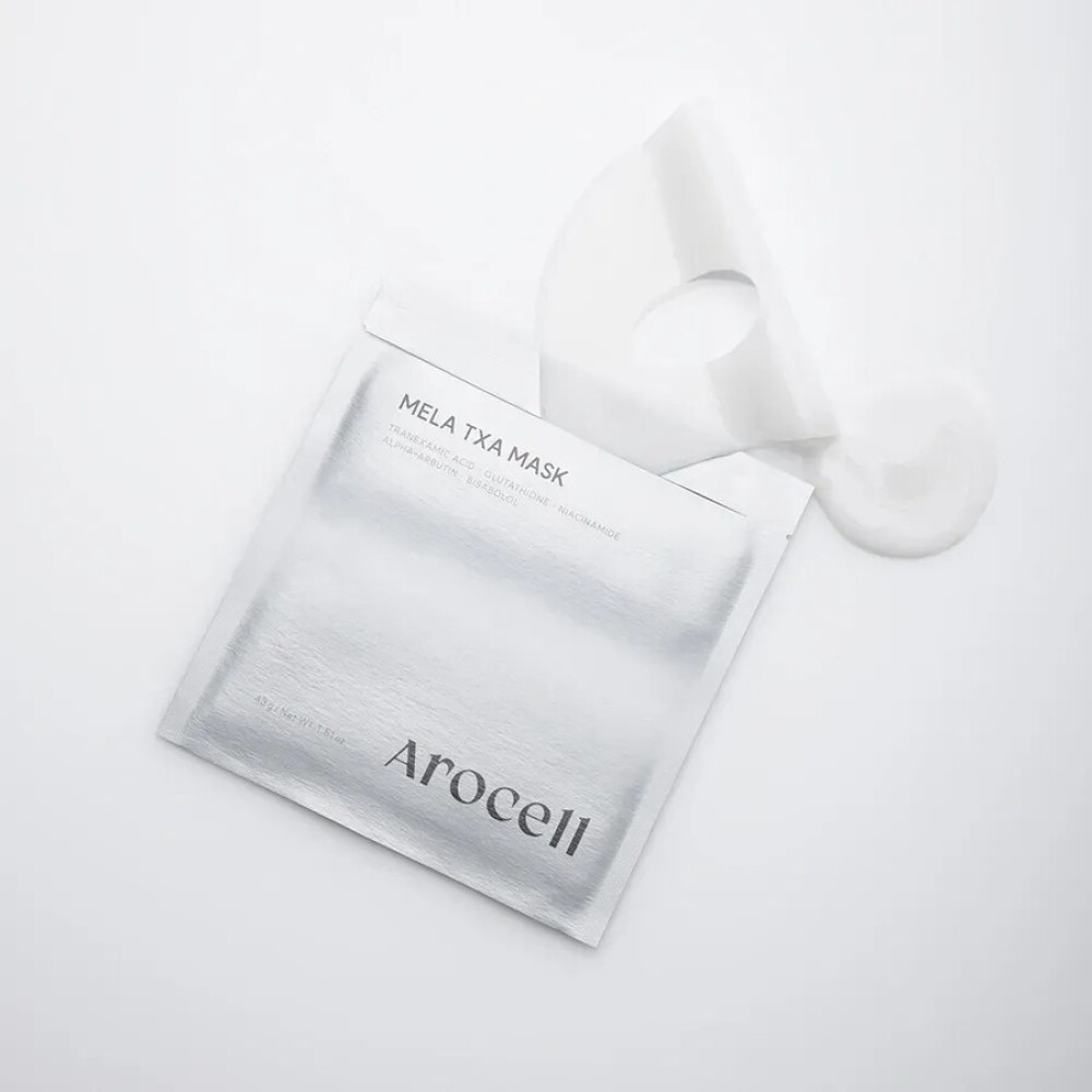 Гидрогелевая маска с транексамовой кислотой, глутатионом и арбутином - Arocell Mela TXA Mask фото 2