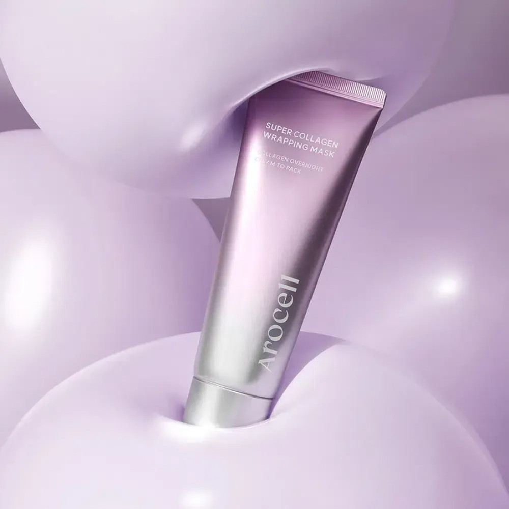 Маска-пленка с коллагеном для увлажнения и лифтинга - Arocell Super Collagen Wrapping Mask фото 4