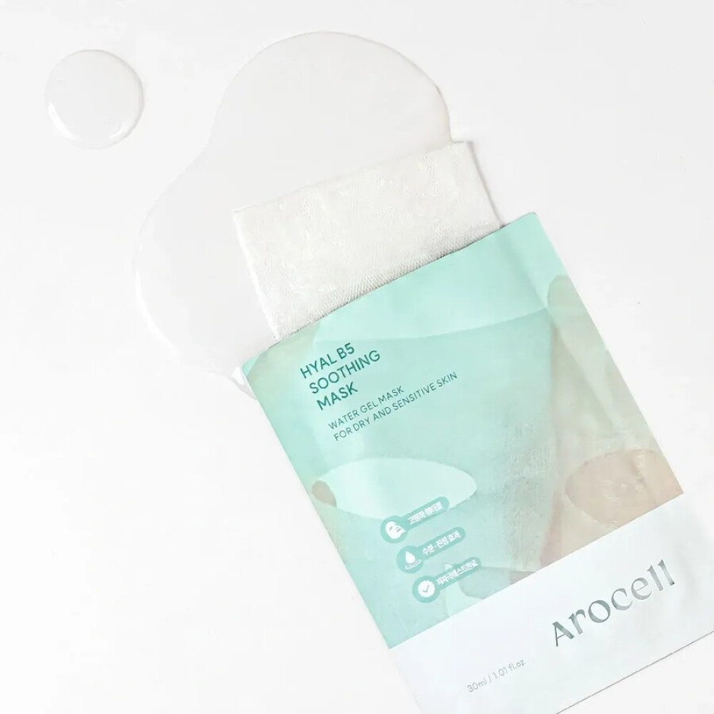 Успокаивающая маска с пантенолом и гиалуроновой кислотой - Arocell 10 Hyal B5 Soothing Mask фото 2