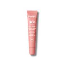 Бальзам-тинт для губ и щек с гиалуроновой кислотой и пептидами "Pink" - Babe Laboratorios Lip & Cheek Color Balm SPF 50 Pink 