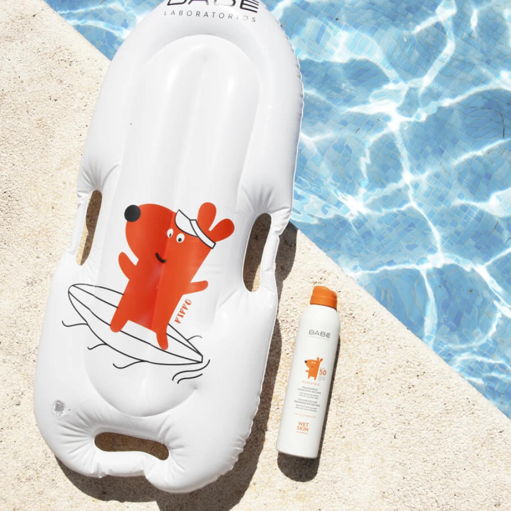 Дитячий cонцезахисний спрей прозорий водостійкий з матуючим ефектом SPF50+ - Babe Laboratorios Pediatric Transparent Sunscreen Wet Skin SPF 50+ фото 3