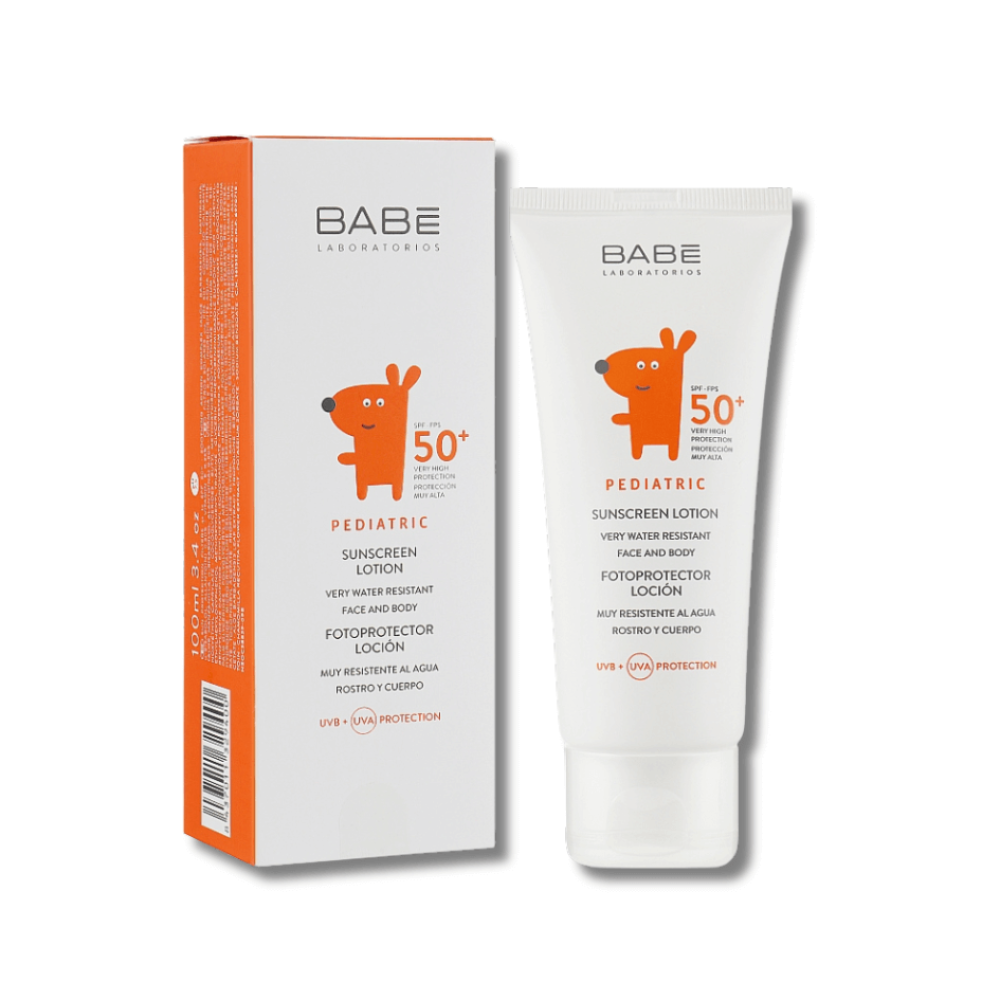 Дитячий сонцезахисний лосьйон для обличчя та тіла SPF 50+ - Babe Laboratorios Pediatric Sunscreen Lotion SPF 50+ фото