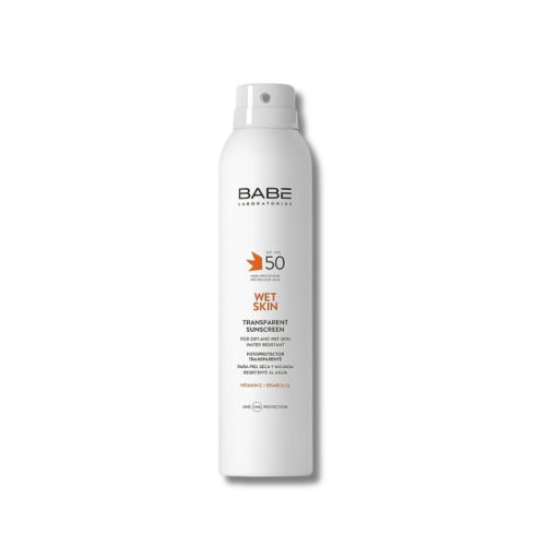 Сонцезахисний водостійкий спрей SPF 50 із прозорою консистенцією - Babe Laboratorios Transparent Sunscreen Wet Skin SPF 50+ фото