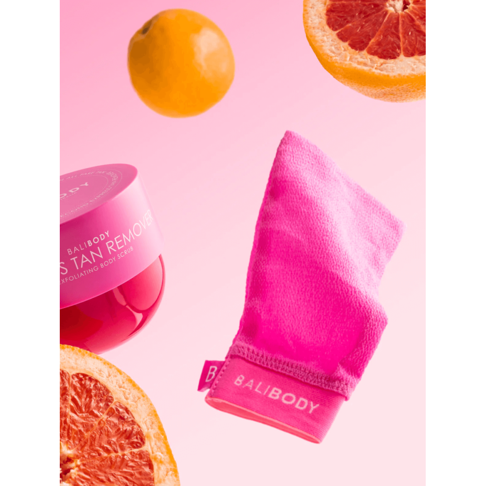 Розовая отшелушивающая перчатка - Bali Body Pink Exfoliating Mitt фото 3