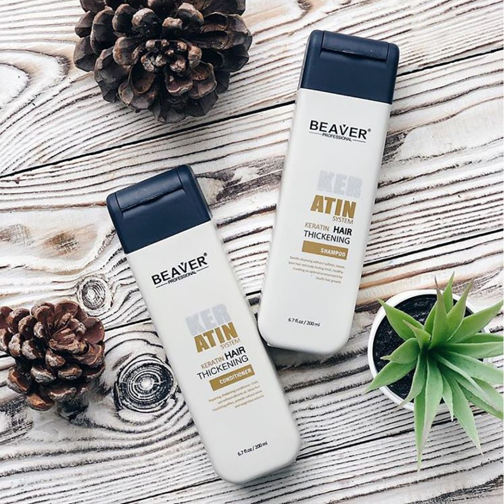 Шампунь з кератином для густоти та ущільнення волосся - Beaver Professional Keratin System Shampoo фото 3