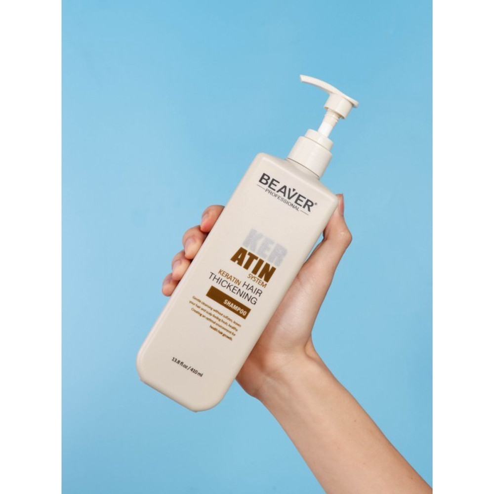 Шампунь з кератином для густоти та ущільнення волосся - Beaver Professional Keratin System Shampoo фото 2