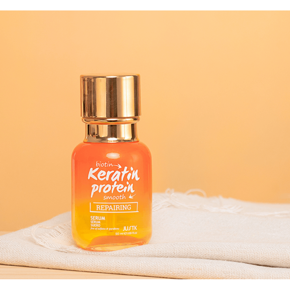 Масло для ломких и посеченных волос с биотином и кератином - Beaver JustK Keratin Protein Repairing Serum фото 4