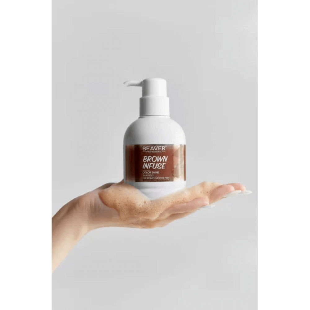 Шампунь для інтенсивного догляду волосся золотисто-бежевий - Beaver Professional Infuse Color Shine Shampoo Brown фото 2