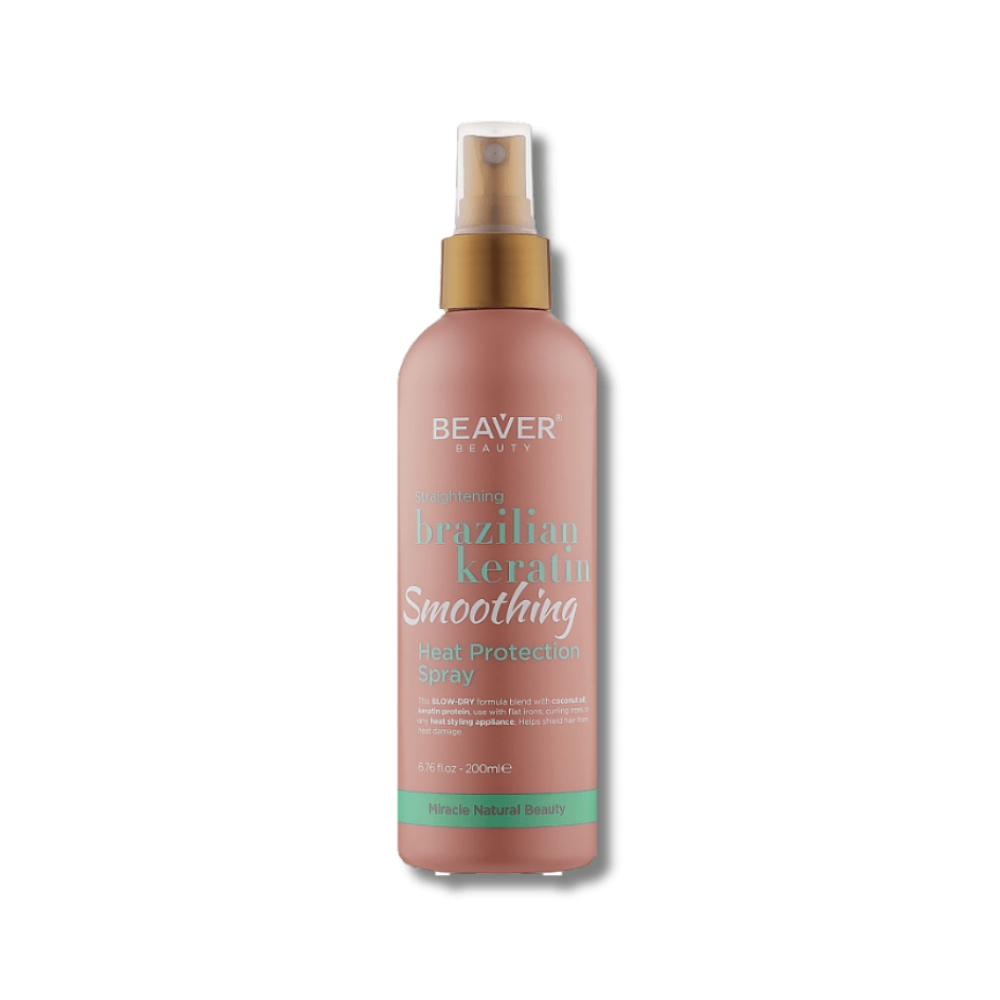 Термозащитный спрей с кератином для эластичности волос - Beaver Professional Brazilian Keratin Smoothing Heat Protection Spray фото