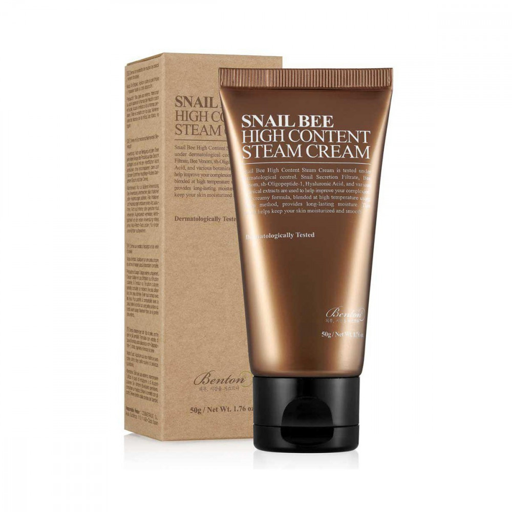 Крем с муцином улитки и пчелиным ядом - Benton Snail Bee High Content Steam Cream фото