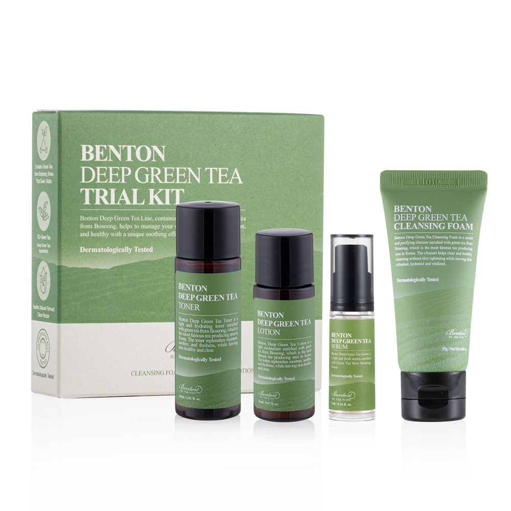 Набір мініатюр з зеленим чаєм - Benton Deep Green Tea Trial Kit фото