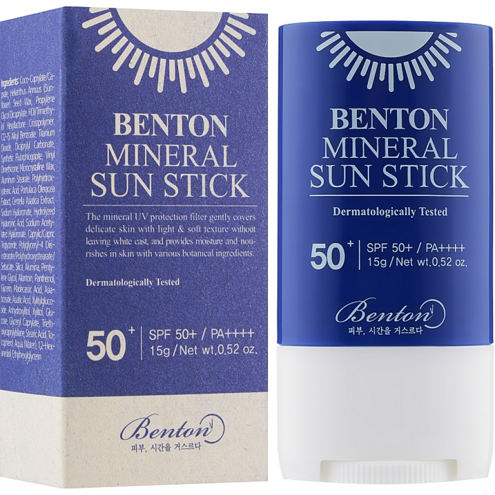 Сонцезахисний стік на мінеральній основі - Benton Mineral Sun Stick SPF50+/PA++++ фото
