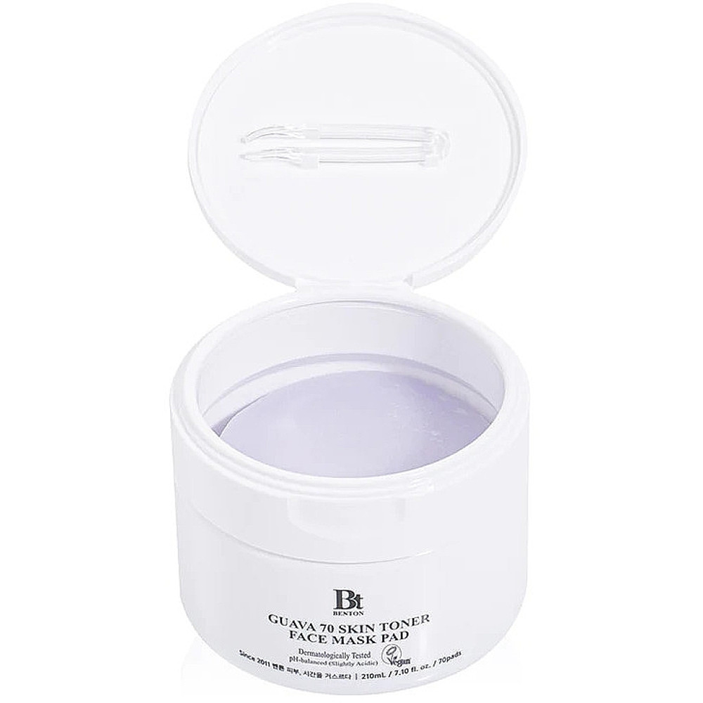 Успокаивающие тонер-пэды для лица - Benton Guava 70 Skin Toner Face Mask Pad фото 2