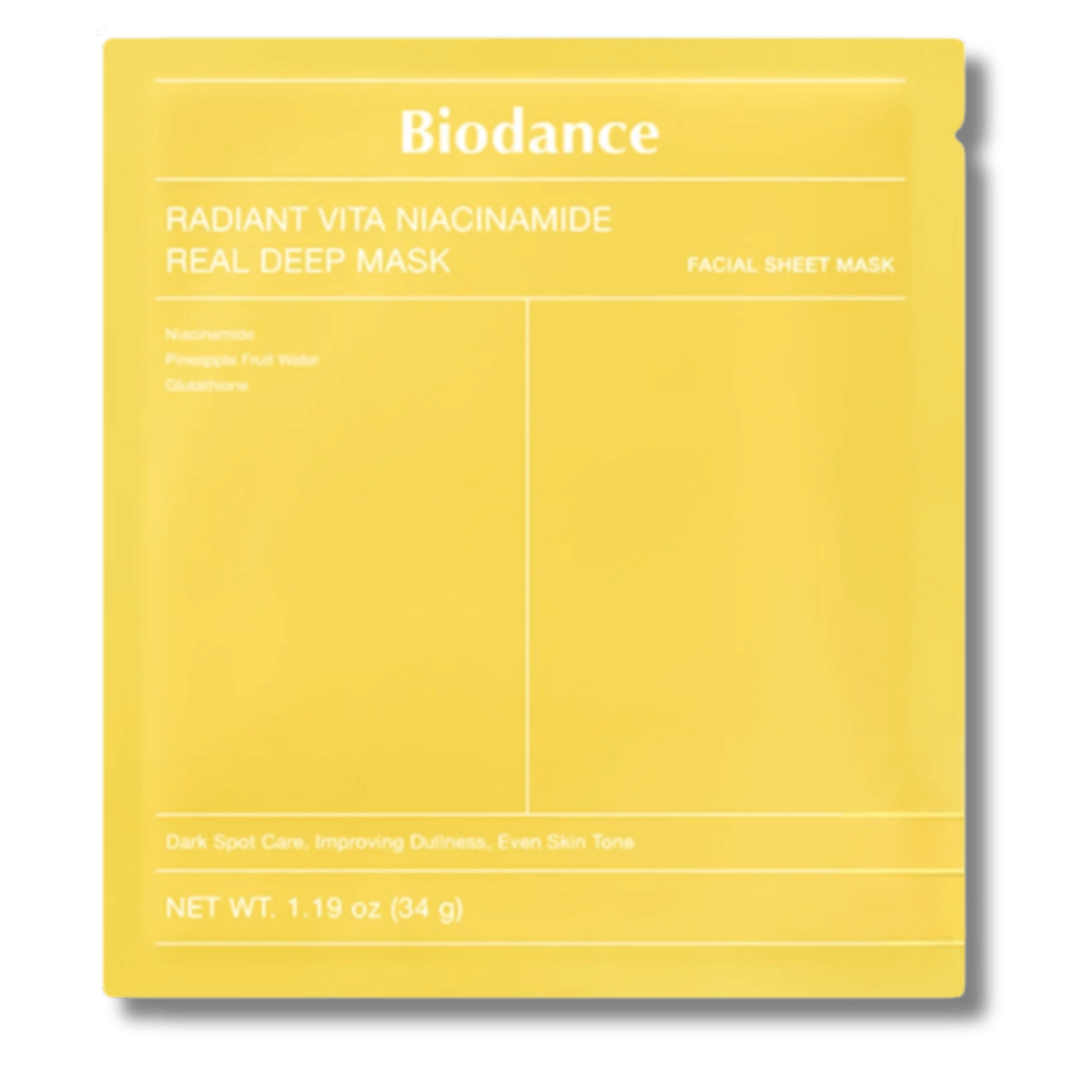 Гидрогелевая маска с ниацинамидом - Biodance Real Deep Mask Radiant Vita Niacinamide фото