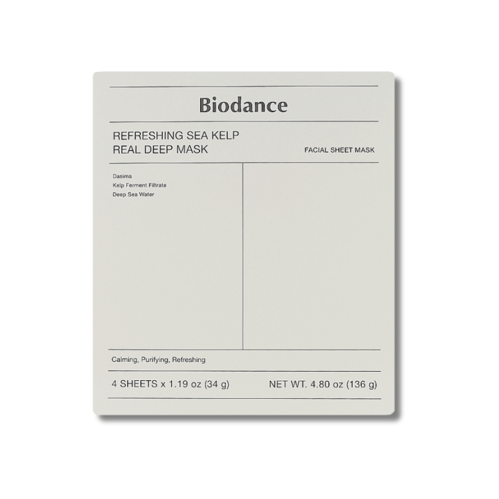 Набір гідрогелевих масок з морської водорості - Biodance Refreshing Sea Kelp Real Deep Mask фото