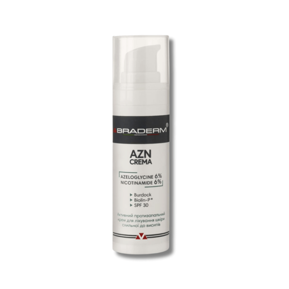 Денний зволожувальний крем з пребіотиками - Braderm AZN Cream SPF 30  фото