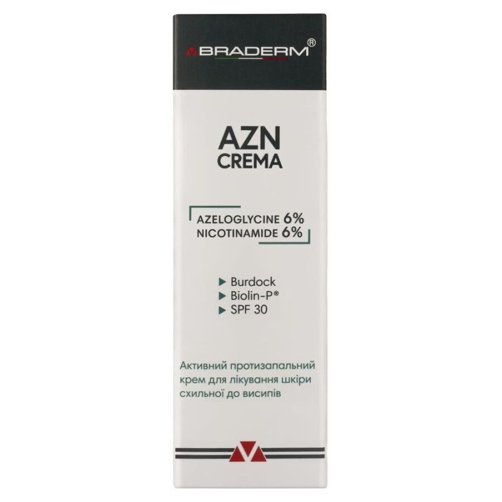 Денний зволожувальний крем з пребіотиками - Braderm AZN Cream SPF 30  фото 3