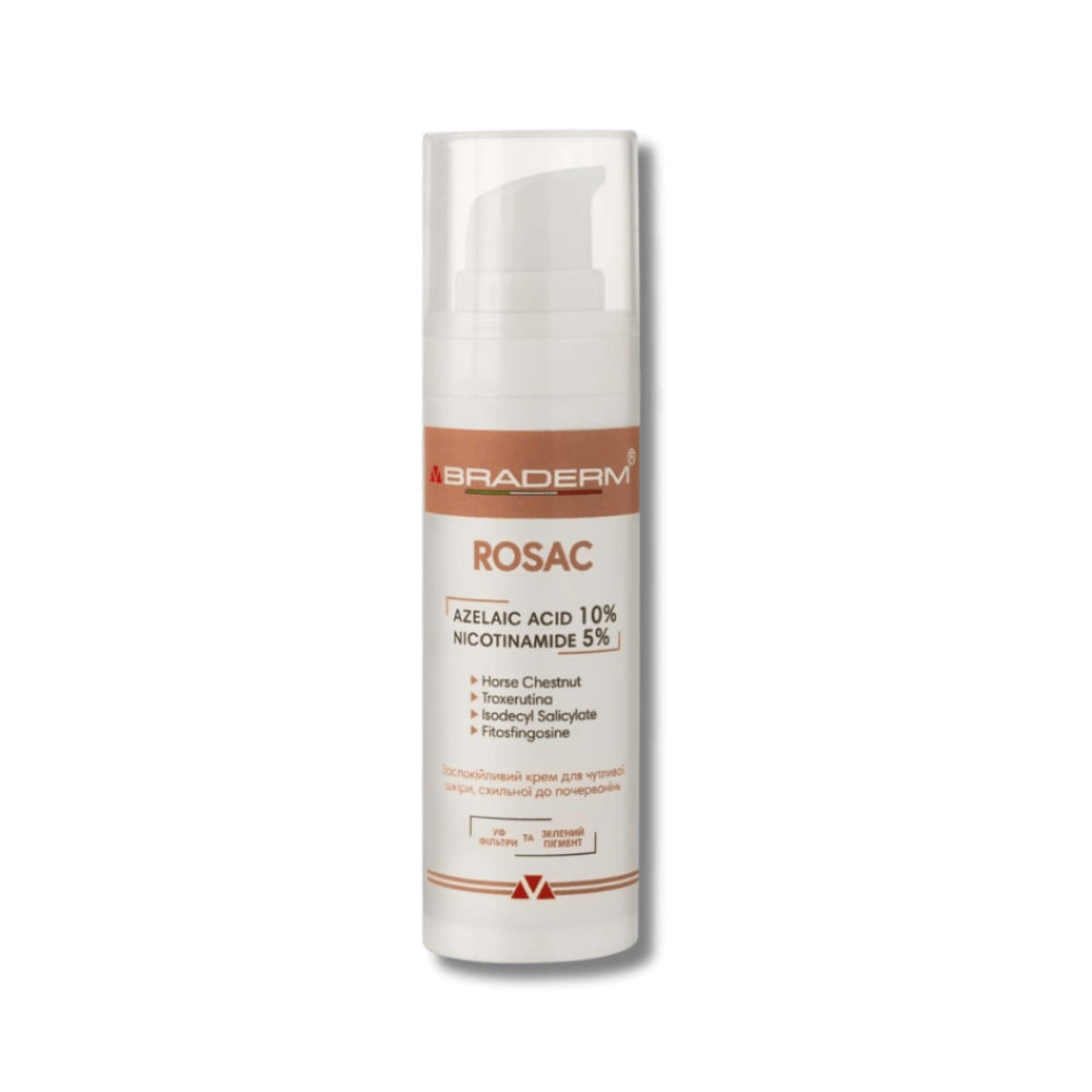 Крем для уменьшения красноты чувствительной кожи - Braderm Rosac Cream фото