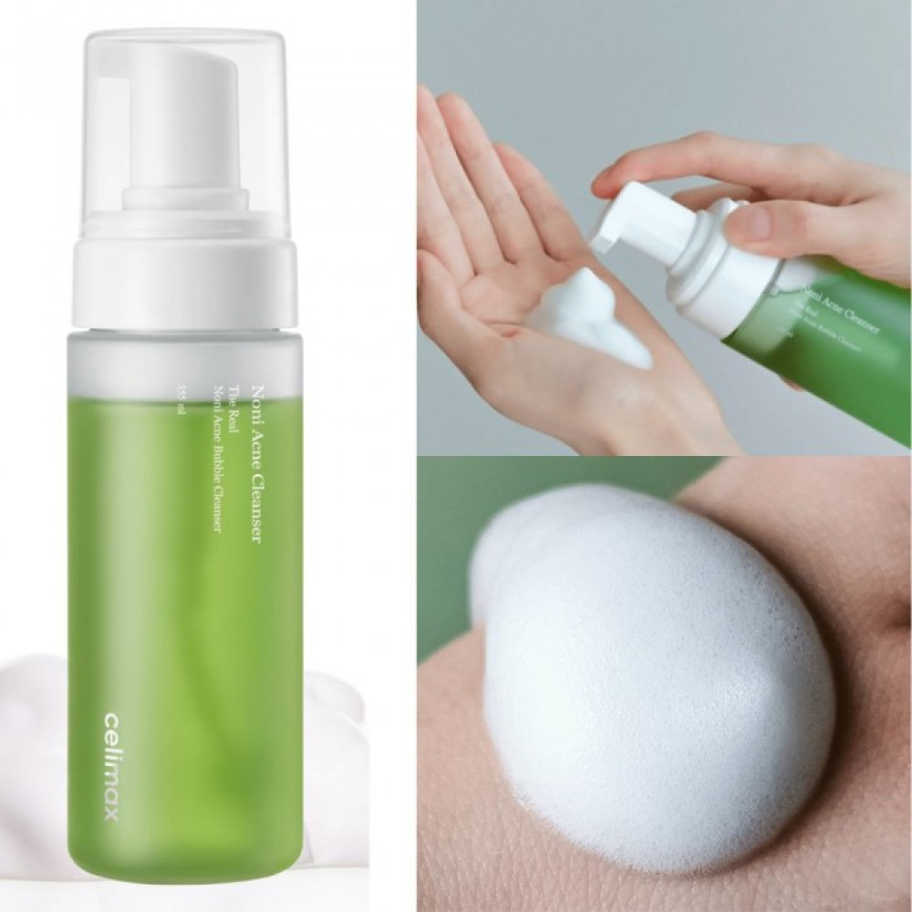 Мягкая очищающая пенка на основе нони - Celimax Noni Acne Bubble Cleanser фото 2