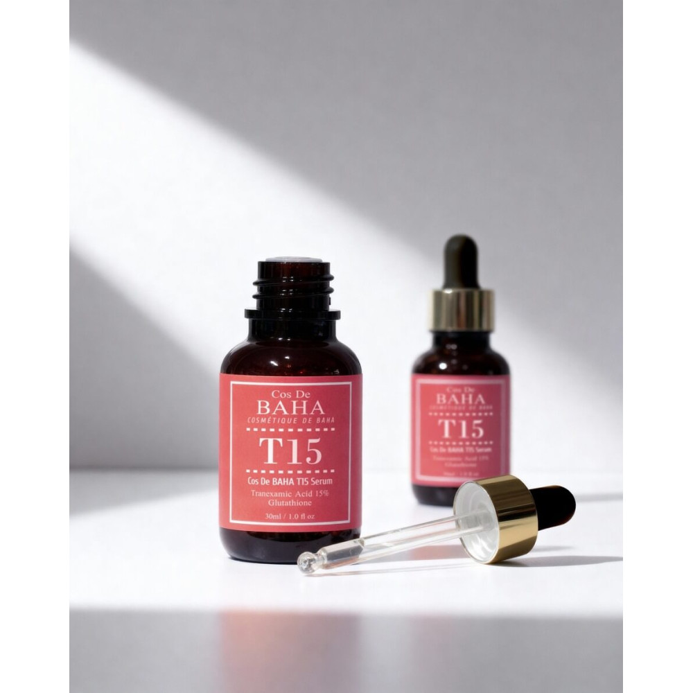 Осветляющая сыворотка с транексамовой кислотой 15% и глутатионом - Cos De Baha T15 Serum фото 3
