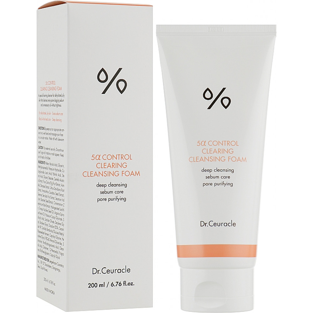 Себорегулирующая пенка - Dr.Ceuracle 5α Control Clearing Cleansing Foam фото