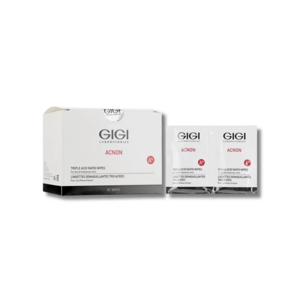 Влажные салфетки - Gigi Acnon Triple Acid Rapid Wipes фото