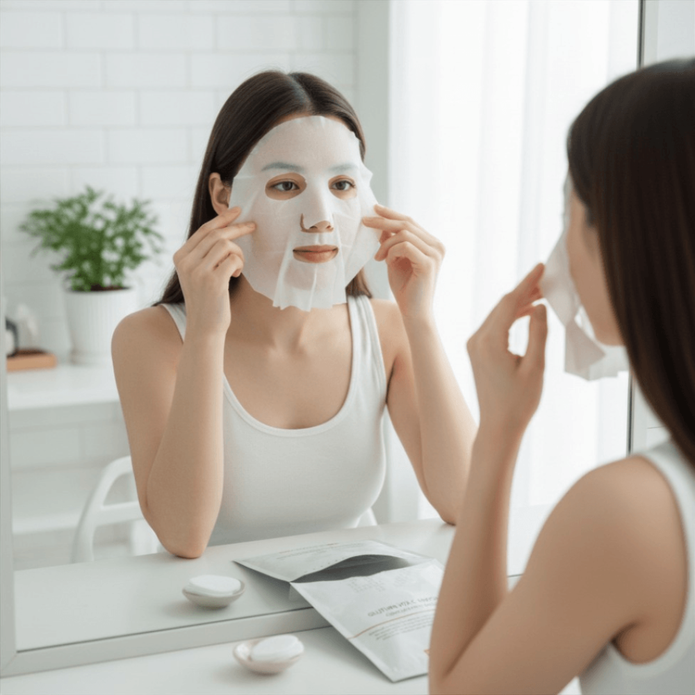 Освітлююча маска з вітаміном С - Histolab Gluthin Vita C Ampoule Complex Sheet Mask 47 фото 2