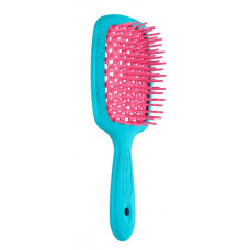 Маленькая расческа для волос бирюзовая с розовой серединкой - Janeke Small Superbrush	 
