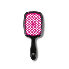 Маленькая расческа для волос чёрная с розовой серединкой - Janeke Small Superbrush 