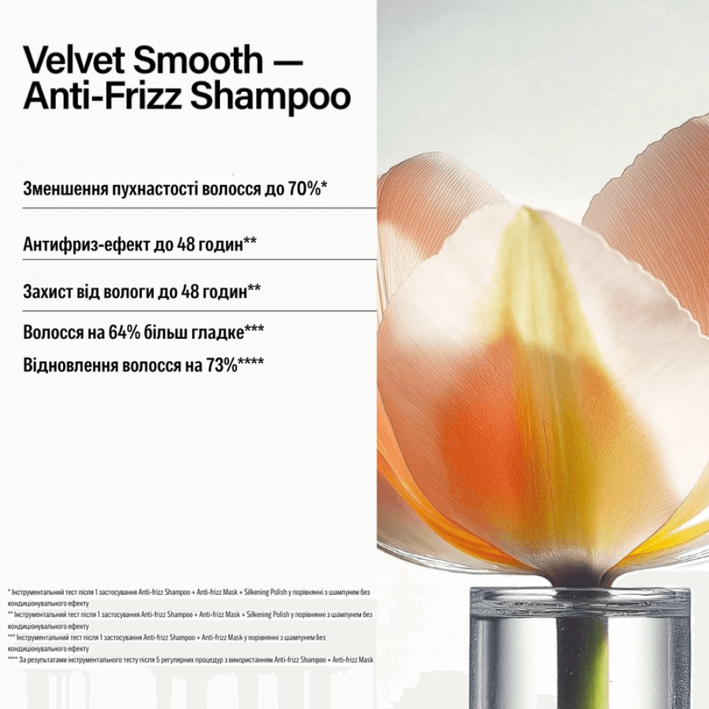 Шампунь для разглаживания и смягчения волос - Keune Care Velvet Smooth Anti-Frizz Shampoo фото 3