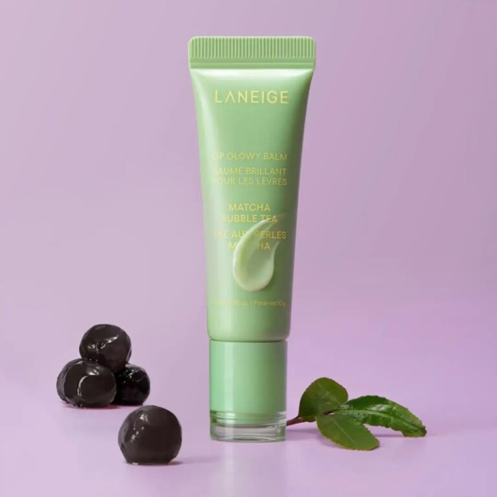 Сверкающий бальзам для губ "Матча Бабл Ти" - Laneige Lip Glowy Balm Matcha Bubble Tea фото 3