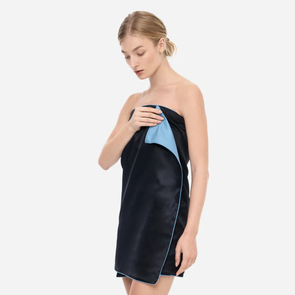 Полотенце для тела из шелка и микрофибры черное - MOLODO Silk & Microfibre Towel Black фото 3