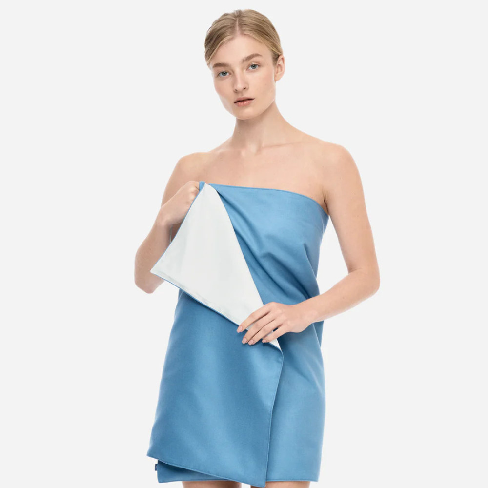 Полотенце для тела из шелка и микрофибры молочное - MOLODO Silk & Microfibre Towel Off White фото 3