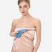 Рушник для тіла з шовку та мікрофібри пудровий - MOLODO Silk & Microfibre Towel Powder Pink фото 2