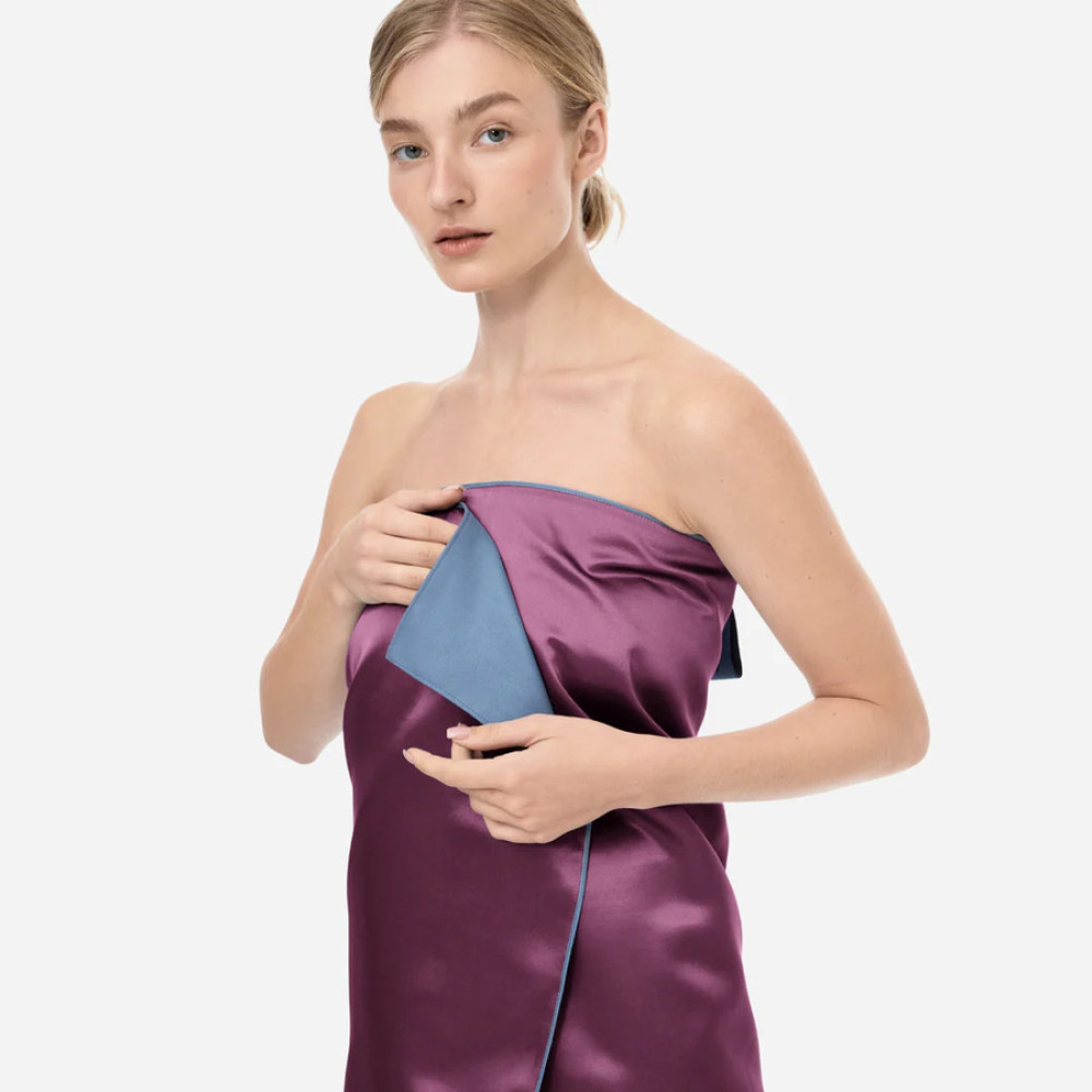 Рушник для тіла з шовку та мікрофібри сливовий - MOLODO Silk & Microfibre Towel Plum фото 2