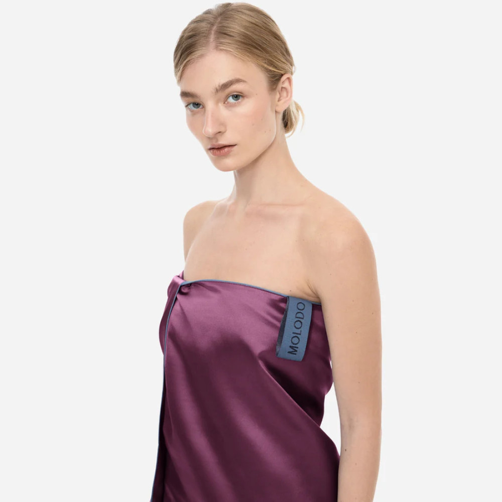 Рушник для тіла з шовку та мікрофібри сливовий - MOLODO Silk & Microfibre Towel Plum фото 3