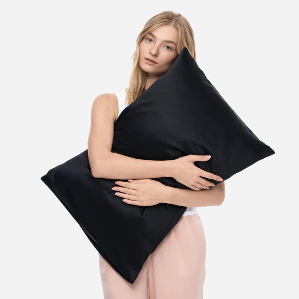 Шелковая наволочка чёрная - MOLODO Silk Pillowcase Black фото 2
