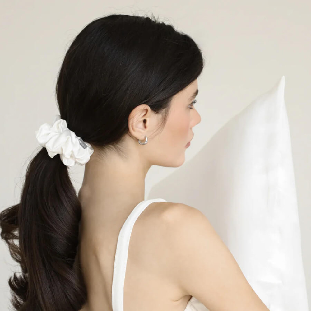 Шелковая наволочка молочная - MOLODO Silk Pillowcase Off White фото 4