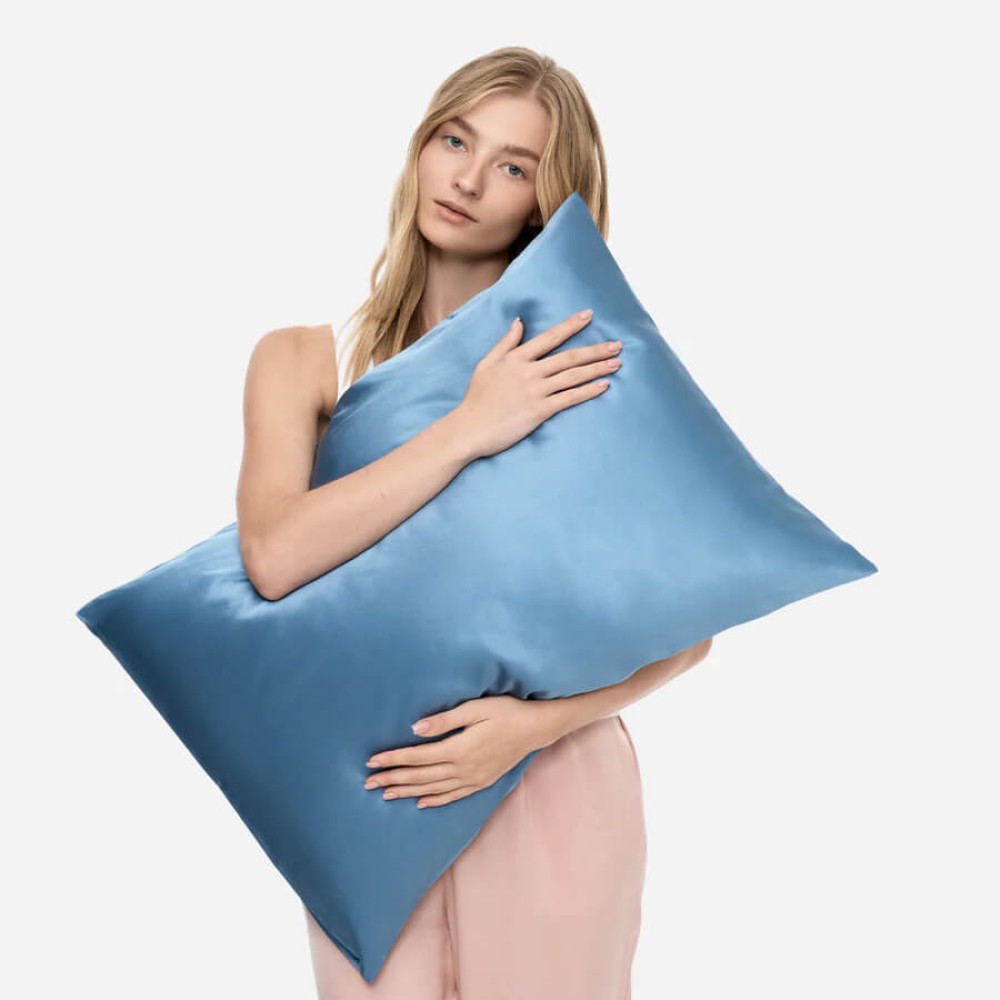 Шелковая наволочка синяя - MOLODO Silk Pillowcase Blue фото 2