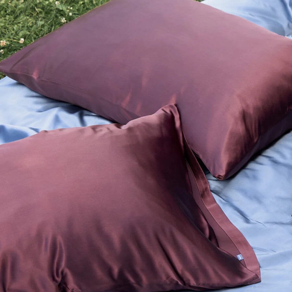 Шелковая наволочка сливовая - MOLODO Silk Pillowcase Plum фото 4