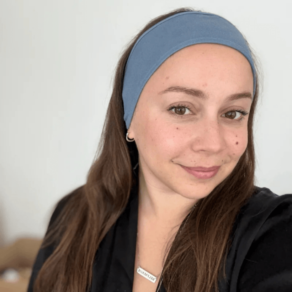 Шелковая повязка для умывания и ухода синяя - MOLODO Silk Bandage For Washing And Care Blue фото 2