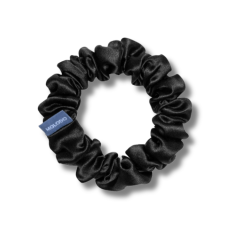 Шелковая резинка для волос чёрная - MOLODO Silk Scrunchie Medium Black 