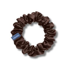 Шелковая резинка для волос коричневая - MOLODO Silk Scrunchie Medium Brown 