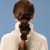 Шовкова резинка для волосся коричнева - MOLODO Silk Scrunchie Small Brown фото 3