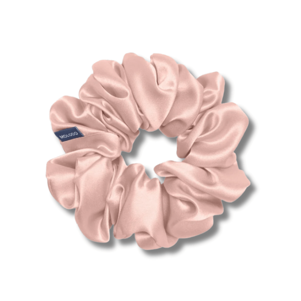 Шовкова резинка для волосся пудрова - MOLODO Silk Scrunchie Large Powder Pink фото
