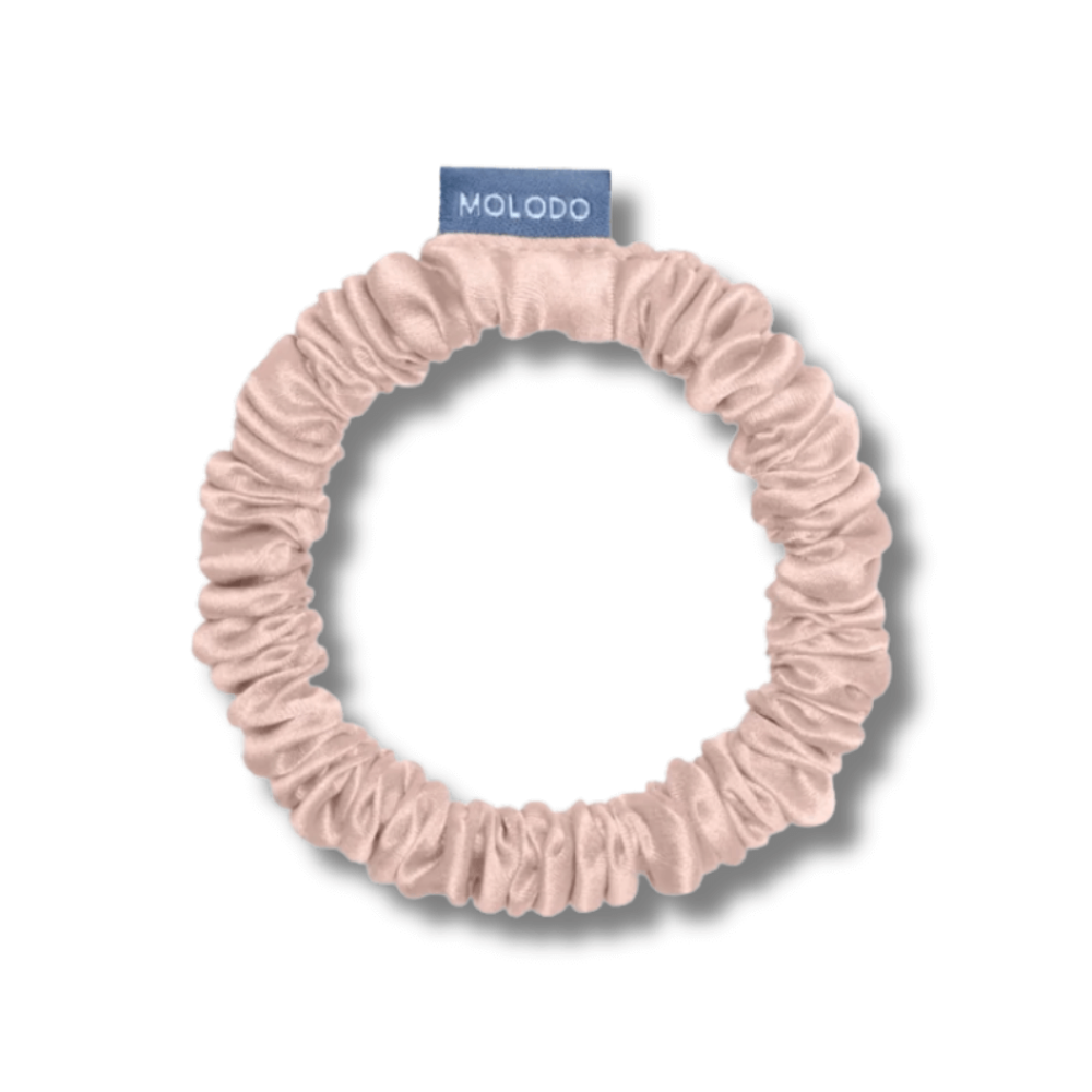 Шовкова резинка для волосся пудрова - MOLODO Silk Scrunchie Small Powder Pink фото