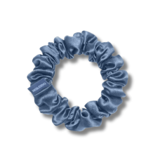 Шелковая резинка для волос синяя - MOLODO Silk Scrunchie Medium Blue 